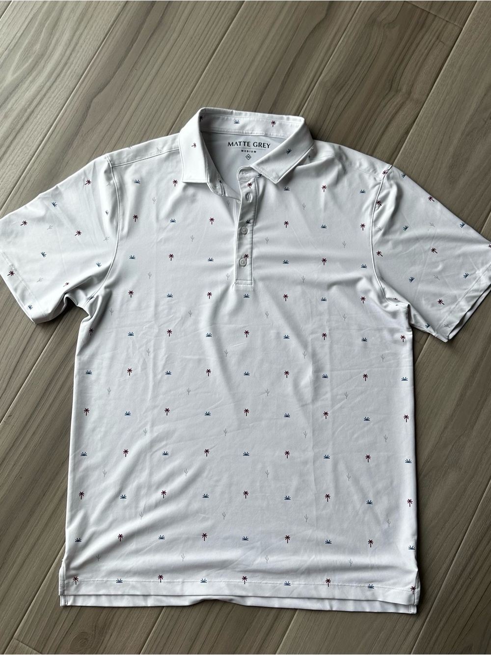 Matte Grey Desert Print Polo